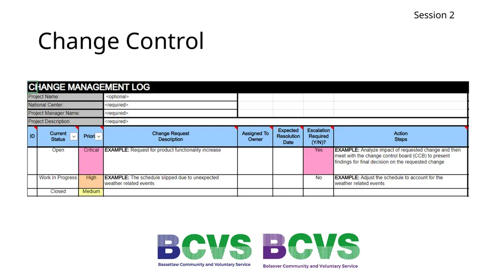 Session 2 Project Planning Michael Reid Session 2 - slide 25 of 28