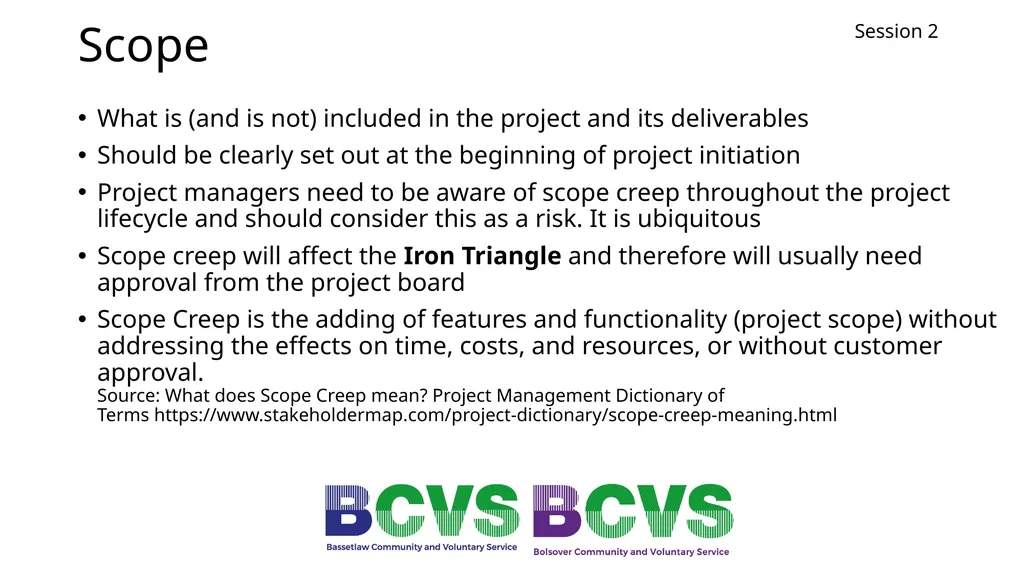 Session 2 Project Planning Michael Reid Session 2 - slide 4 of 28