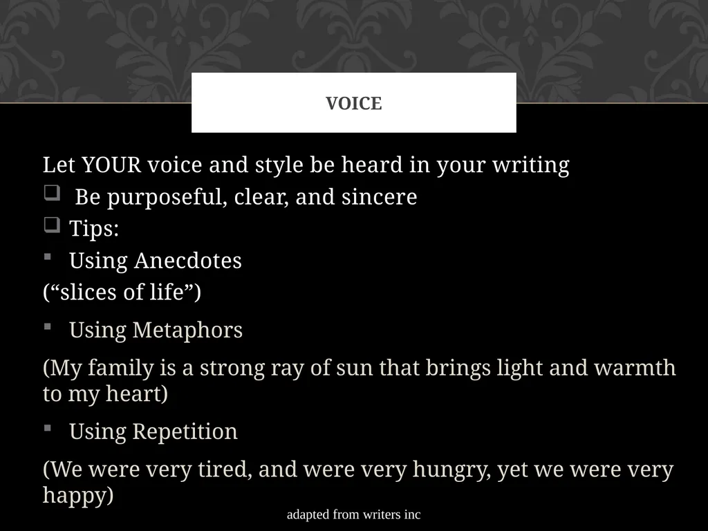 Formal Vs. Colloquial Voice & audience What is - slide 8 of 29