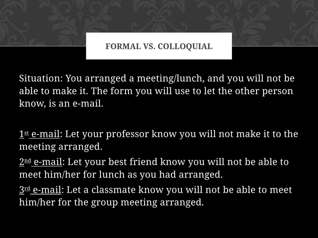 Formal Vs. Colloquial Voice & audience What is - slide 5 of 29