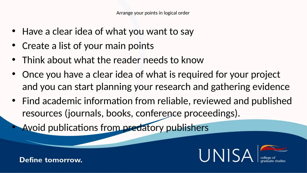 Academic writing for Honours Academic writing It - slide 3 of 10