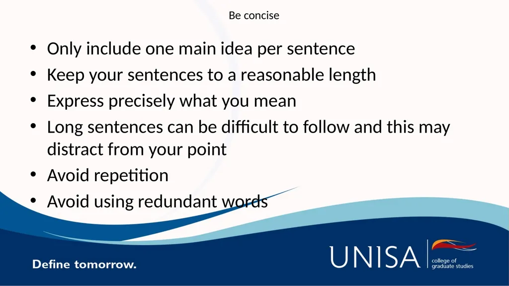 Academic writing for Honours Academic writing It - slide 7 of 10
