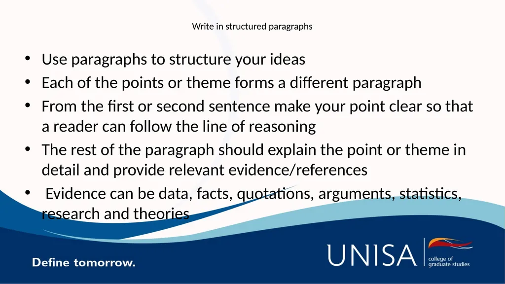 Academic writing for Honours Academic writing It - slide 4 of 10