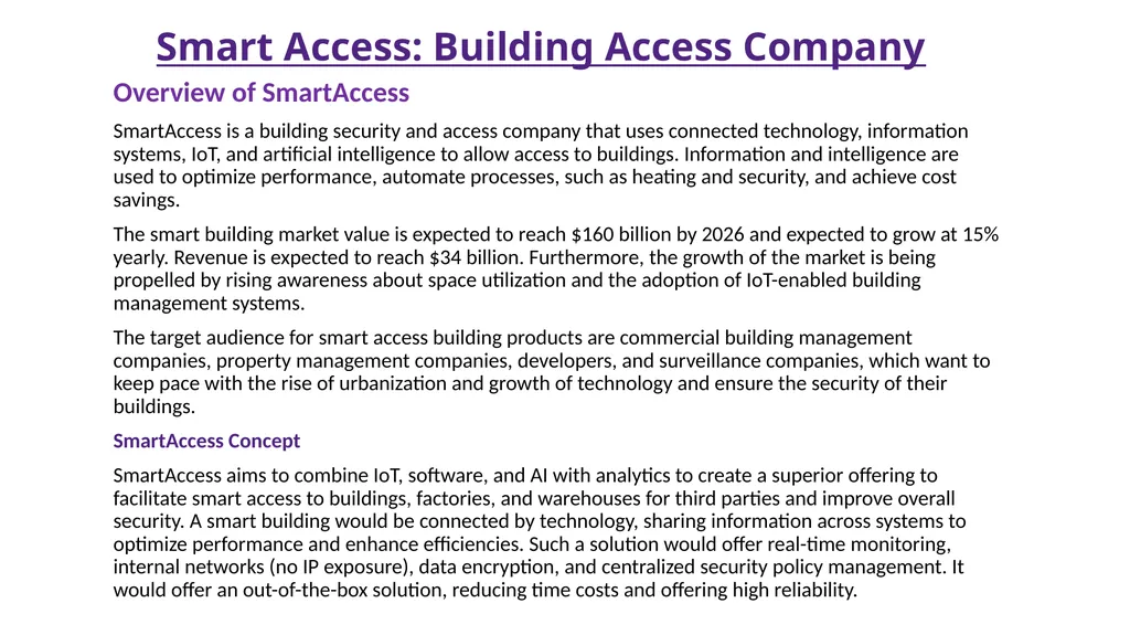 Smart Access: Building Access Company Overview of
