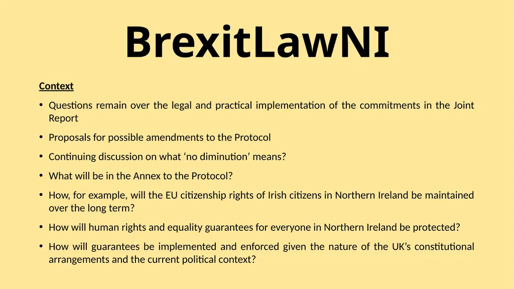 BrexitLawNI Brexit and Northern Ireland: The - slide 9 of 41