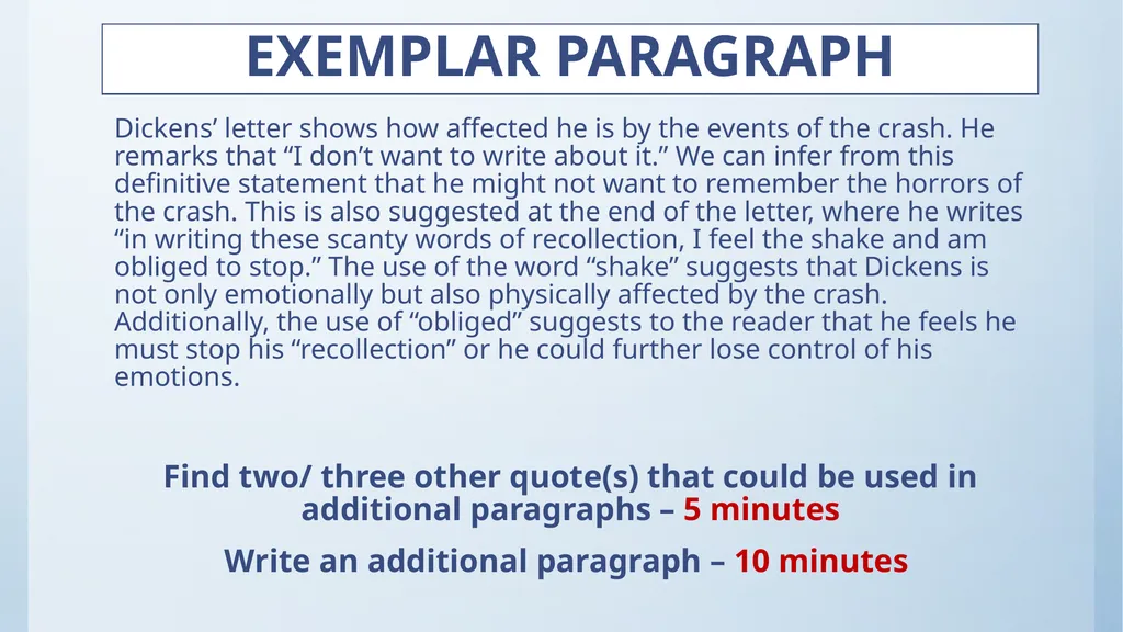 English Language: Paper 2 – Section A PERSPECTIVE - slide 8 of 13