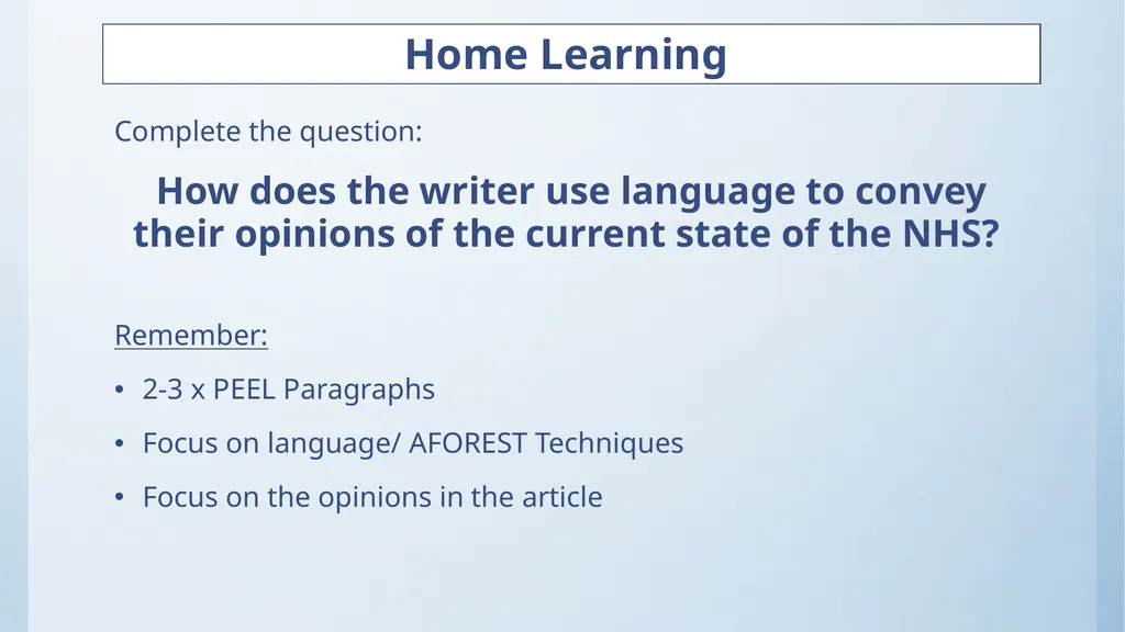 English Language: Paper 2 – Section A PERSPECTIVE - slide 13 of 13