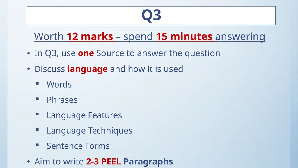English Language: Paper 2 – Section A PERSPECTIVE - slide 2 of 13