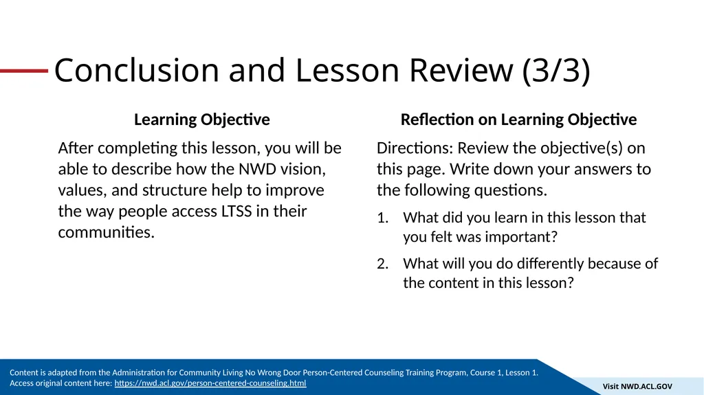 An Introduction to the No Wrong Door System 1 The - slide 18 of 18