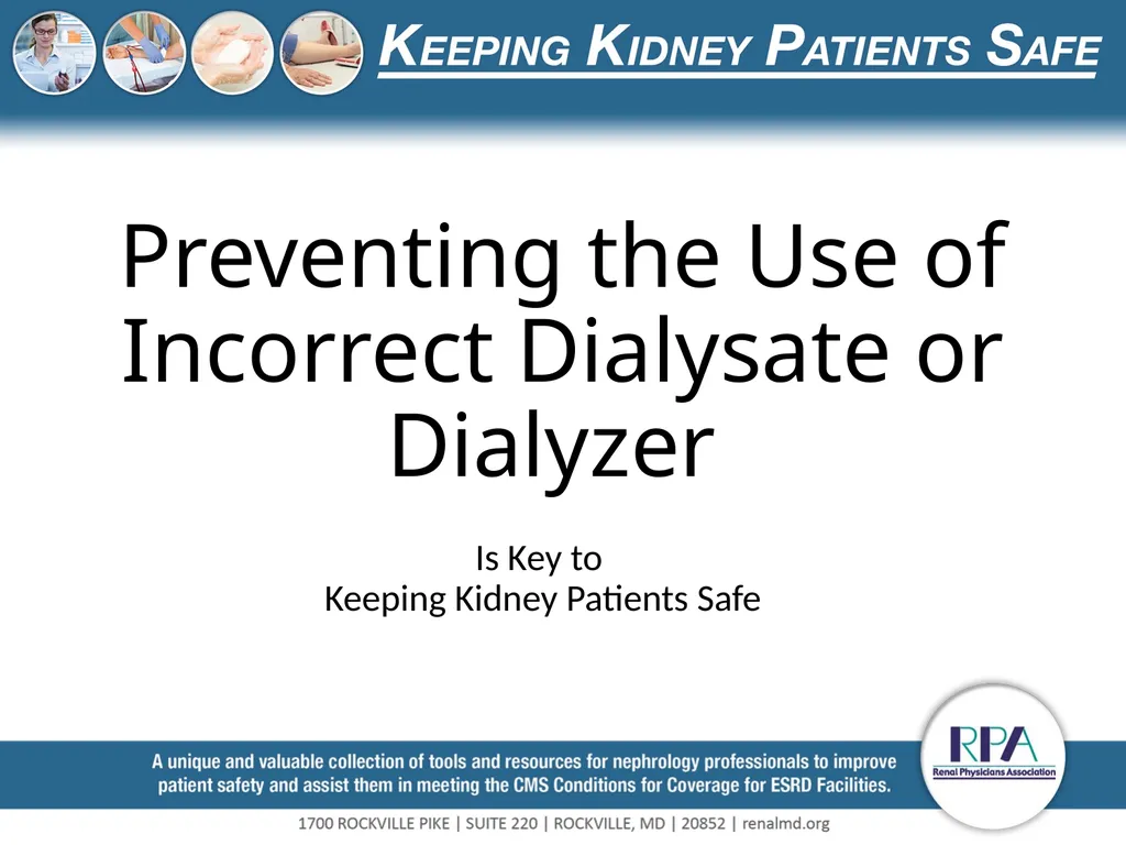 Preventing the Use of Incorrect Dialysate or - slide 1 of 27