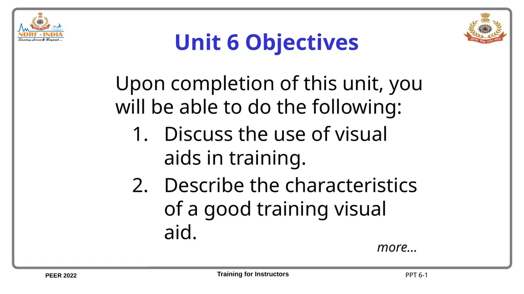 Unit 6 Communicative Visuals Unit 6 Objectives - slide 2 of 44