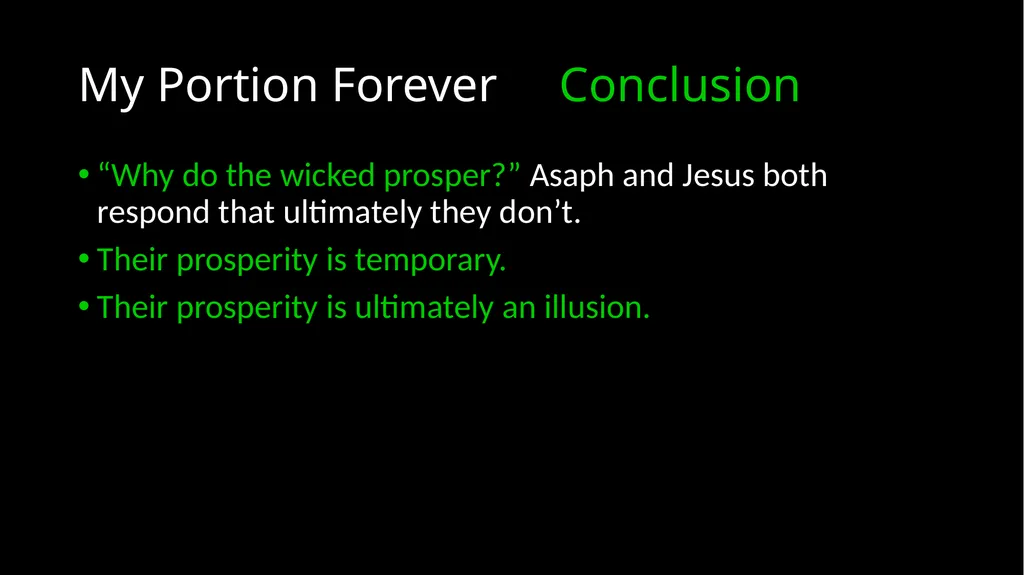 My Portion Forever Psalm 73 My Portion Forever - slide 43 of 48