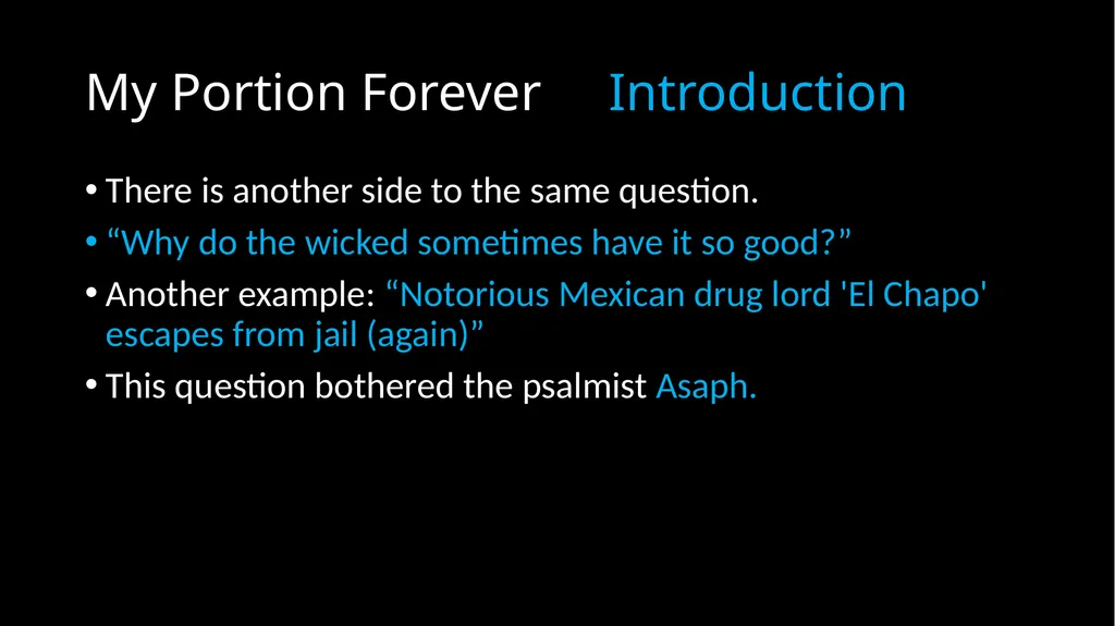 My Portion Forever Psalm 73 My Portion Forever - slide 4 of 48