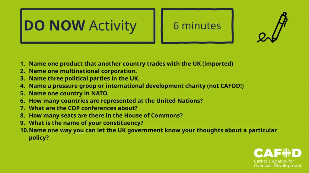 General Election 2024 Teacher Instructions Hello - slide 2 of 5