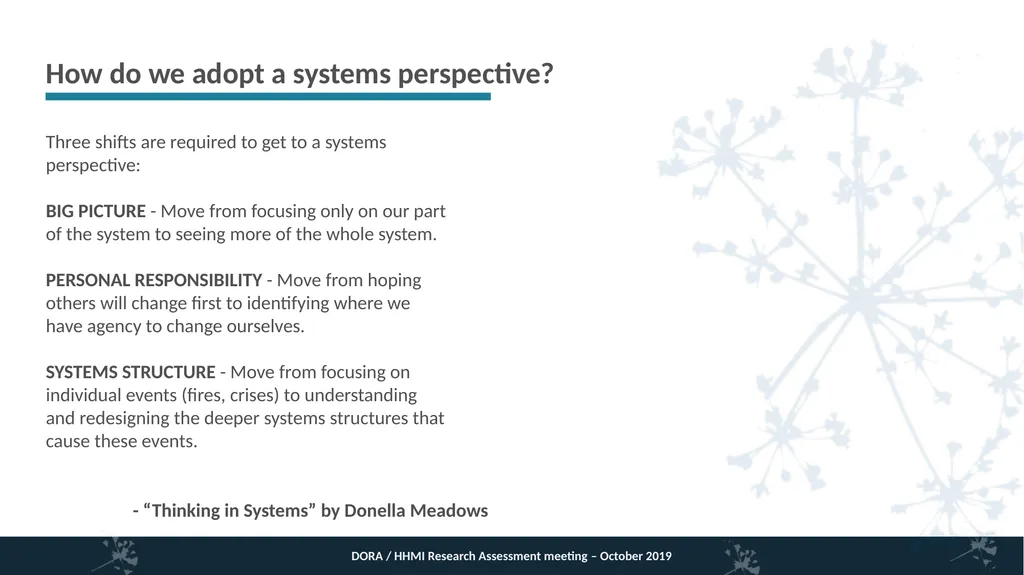 Systems thinking and research assessment – how - slide 4 of 9