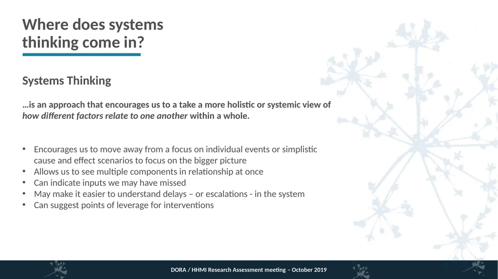 Systems thinking and research assessment – how - slide 3 of 9