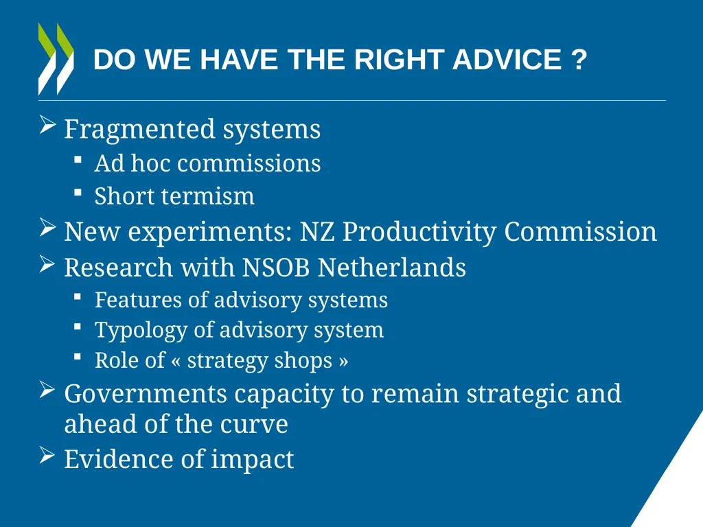 IMPROVING POLICY MAKING WHAT ARE THE OPTIONS FOR - slide 17 of 20