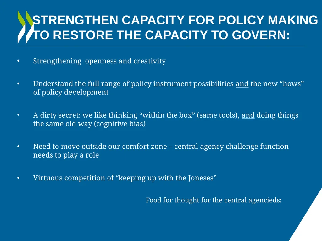 IMPROVING POLICY MAKING WHAT ARE THE OPTIONS FOR - slide 19 of 20