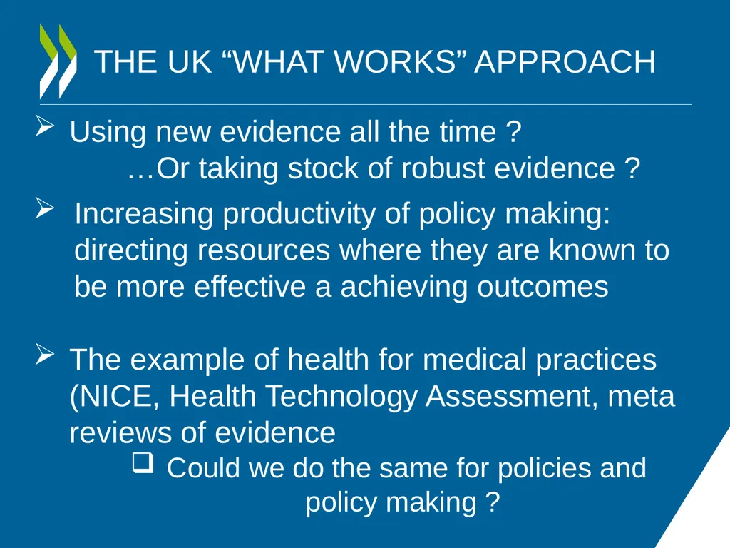 IMPROVING POLICY MAKING WHAT ARE THE OPTIONS FOR - slide 13 of 20