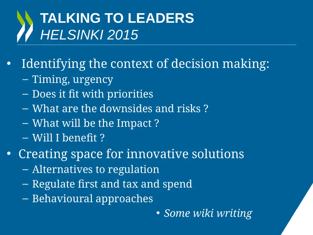 IMPROVING POLICY MAKING WHAT ARE THE OPTIONS FOR - slide 5 of 20