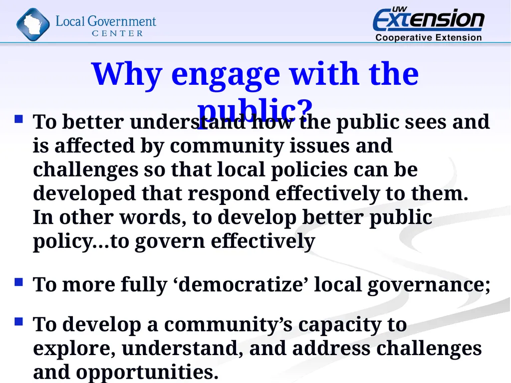 Techniques in Civic Engagement Presented by Bill - slide 6 of 25