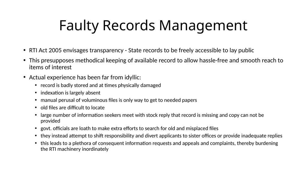 Issues in RTI Implementation - the Rajasthan - slide 4 of 16