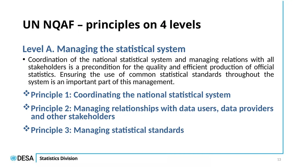 The UN National Quality Assurance Framework for - slide 13 of 21