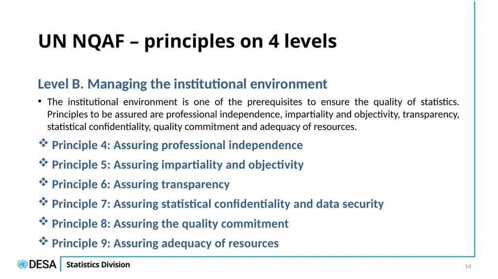 The UN National Quality Assurance Framework for - slide 14 of 21