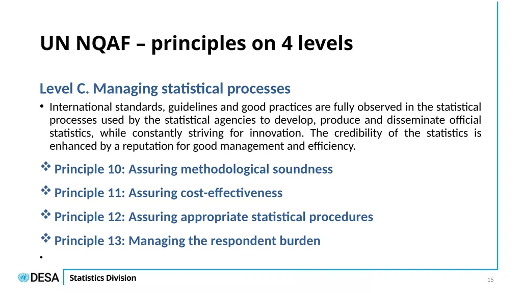 The UN National Quality Assurance Framework for - slide 15 of 21