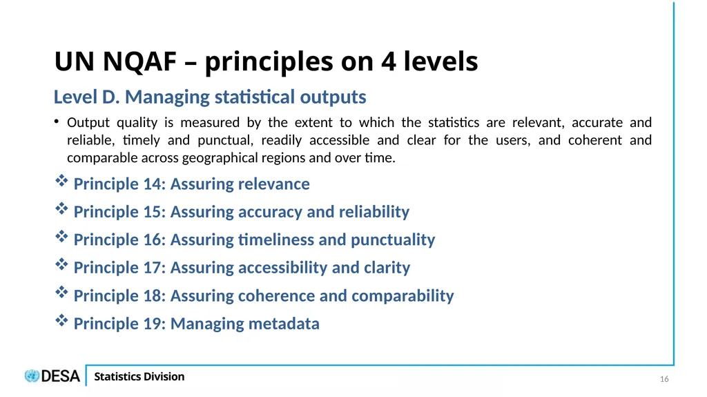 The UN National Quality Assurance Framework for - slide 16 of 21