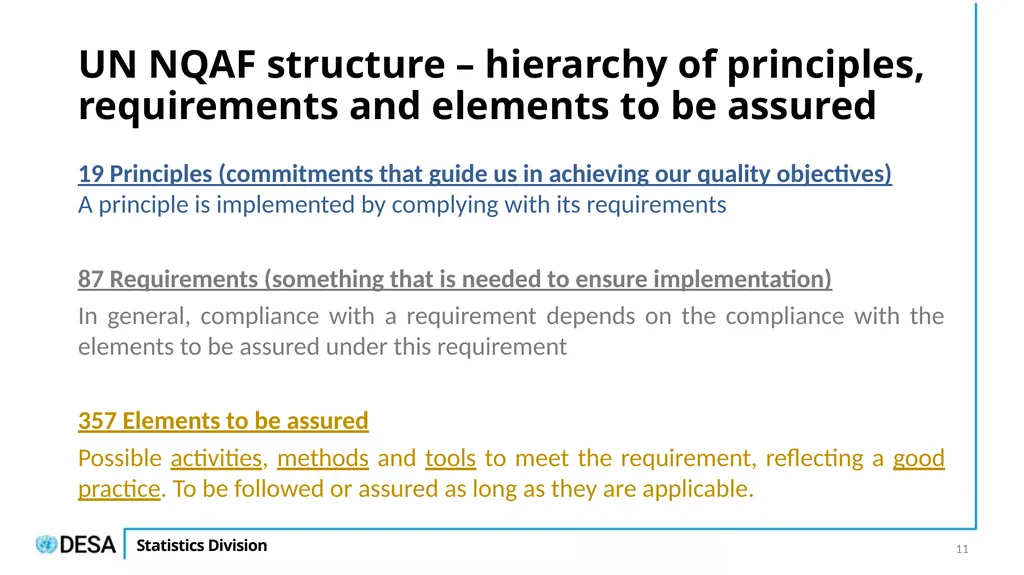 The UN National Quality Assurance Framework for - slide 11 of 21