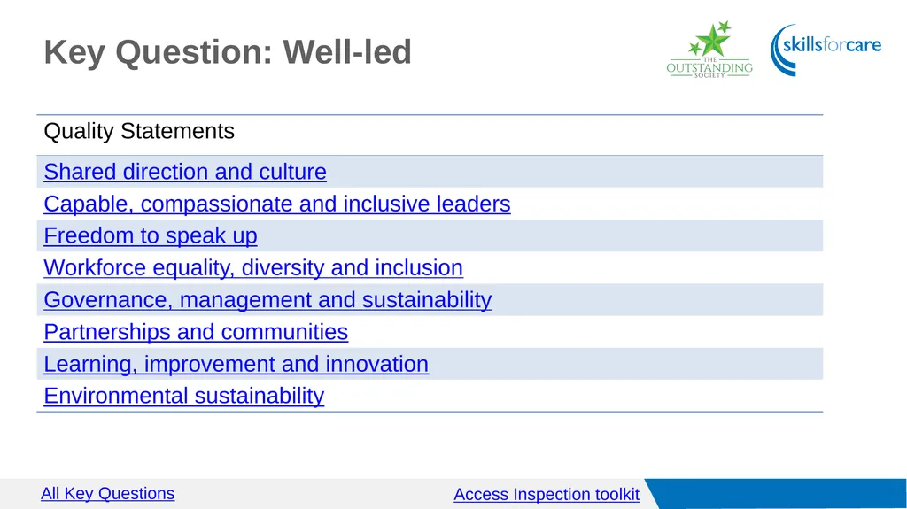 Access Inspection toolkit Key Questions Access GO - slide 6 of 40