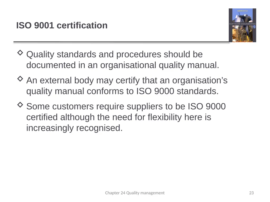 Chapter 24 - Quality Management Lecture 1 1 - slide 23 of 97