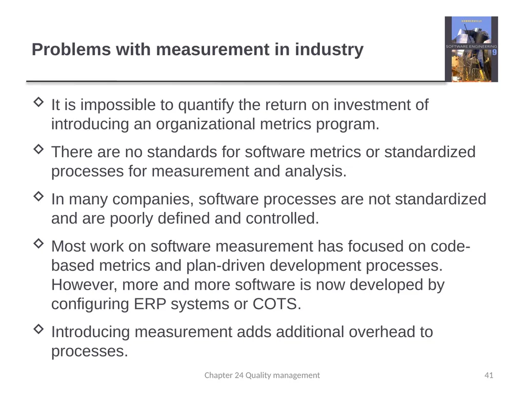 Chapter 24 - Quality Management Lecture 1 1 - slide 41 of 97