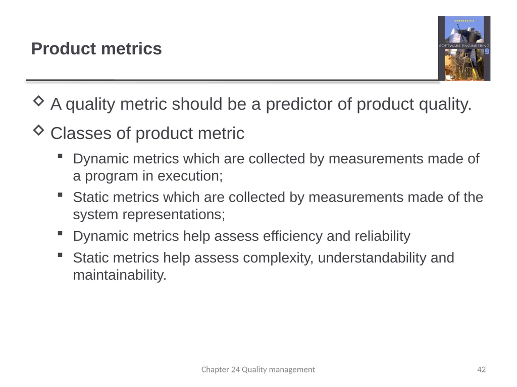 Chapter 24 - Quality Management Lecture 1 1 - slide 42 of 97