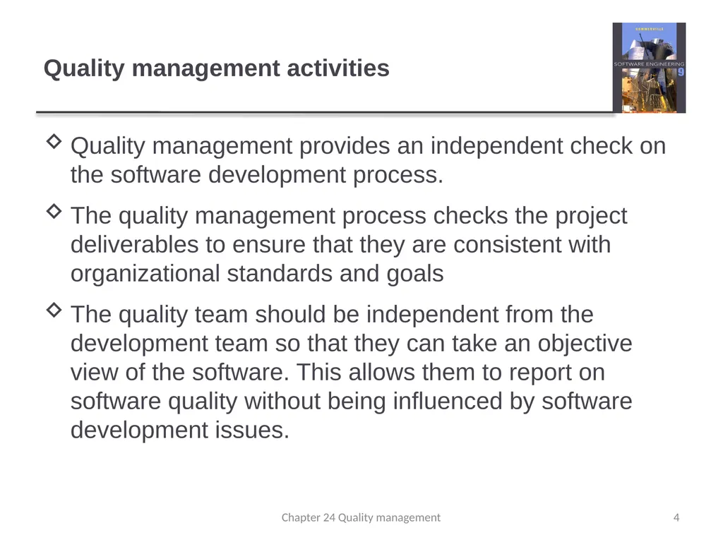 Chapter 24 - Quality Management Lecture 1 1 - slide 4 of 97