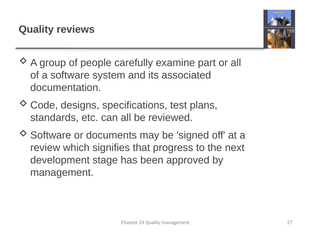 Chapter 24 - Quality Management Lecture 1 1 - slide 27 of 97