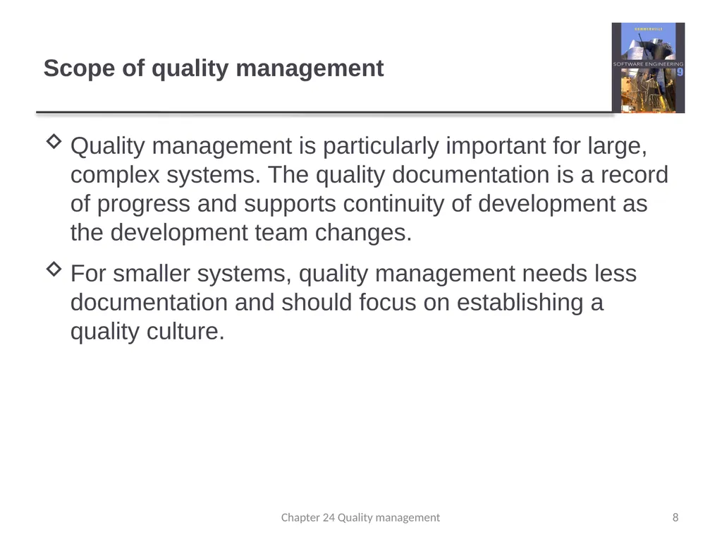 Chapter 24 - Quality Management Lecture 1 1 - slide 8 of 97