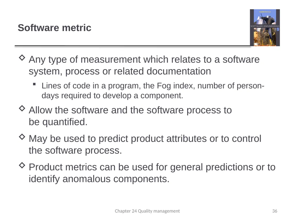 Chapter 24 - Quality Management Lecture 1 1 - slide 36 of 97
