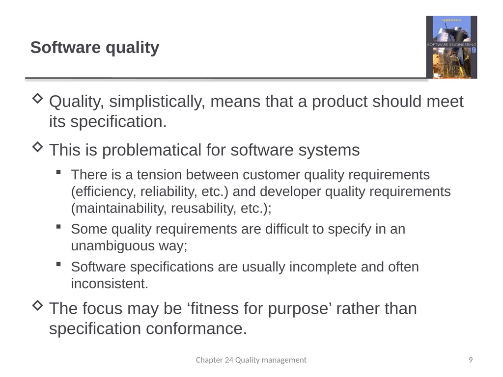 Chapter 24 - Quality Management Lecture 1 1 - slide 9 of 97