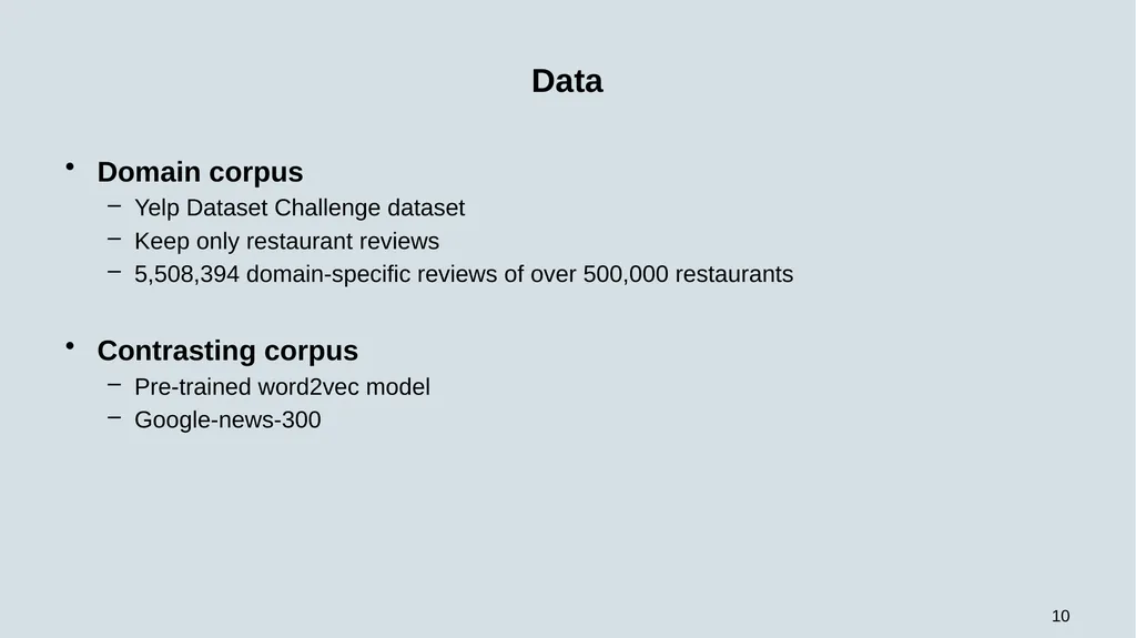 WEB-SOBA: Word Embeddings-Based Semi-automatic - slide 10 of 35