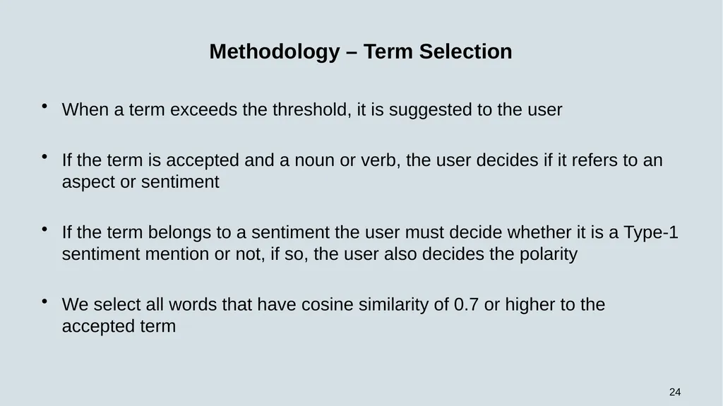 WEB-SOBA: Word Embeddings-Based Semi-automatic - slide 24 of 35
