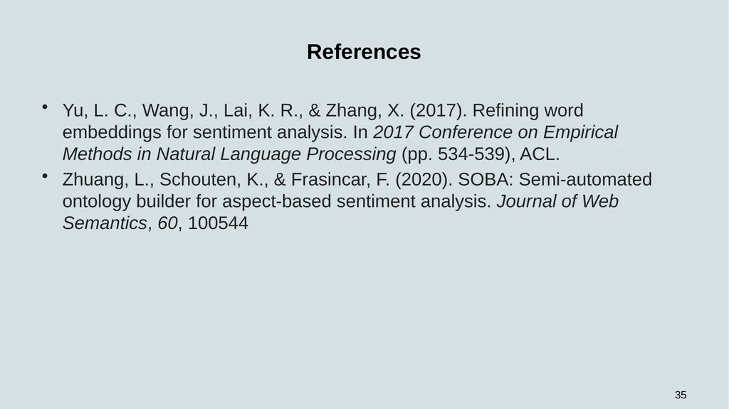WEB-SOBA: Word Embeddings-Based Semi-automatic - slide 35 of 35