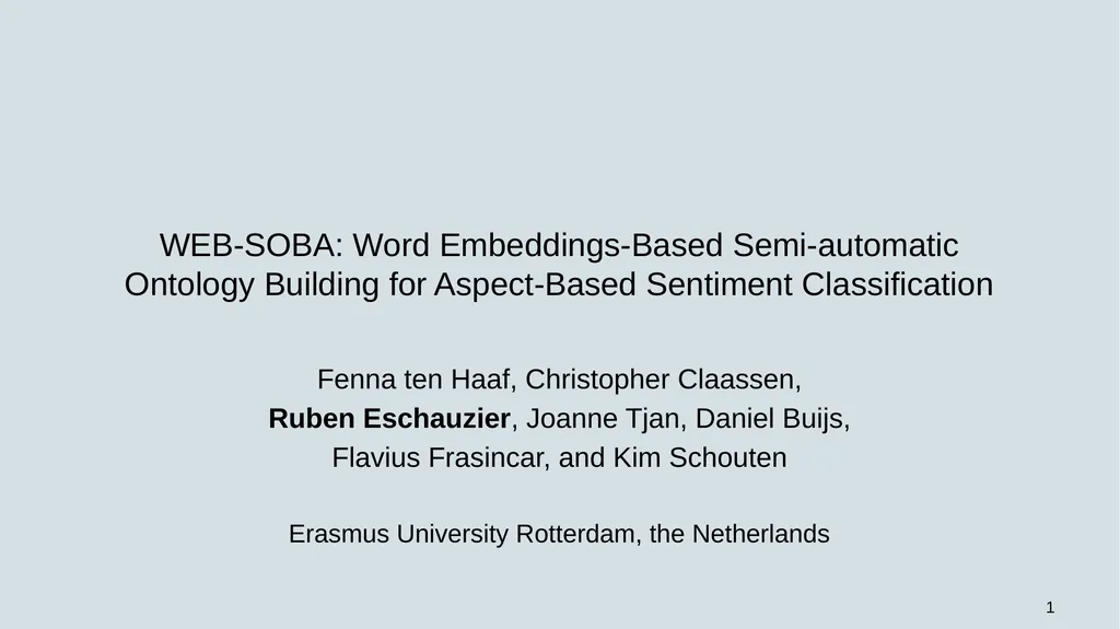WEB-SOBA: Word Embeddings-Based Semi-automatic - slide 1 of 35