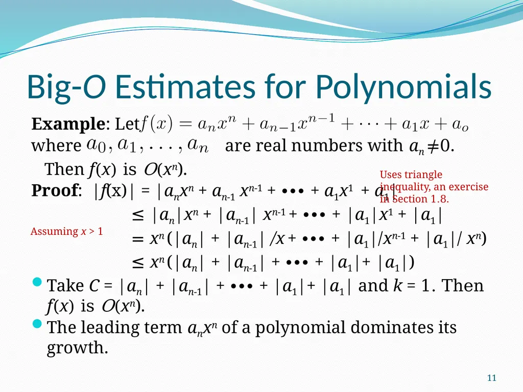 The Growth of Functions Section 3.2 1 Section - slide 11 of 25