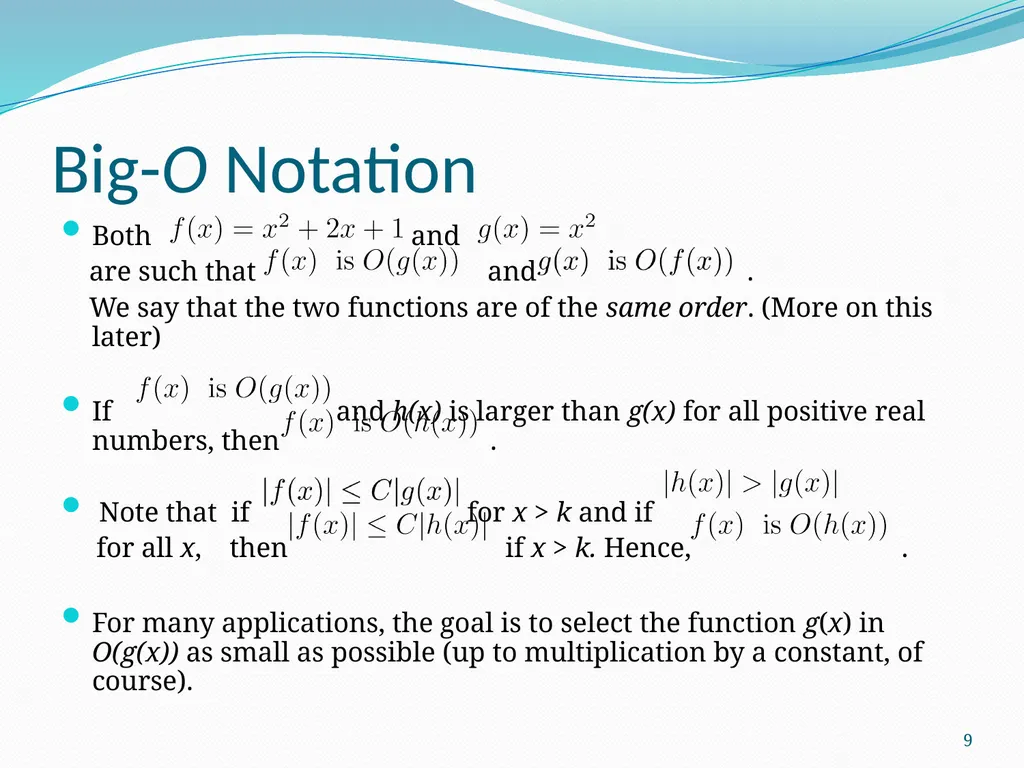 The Growth of Functions Section 3.2 1 Section - slide 9 of 25