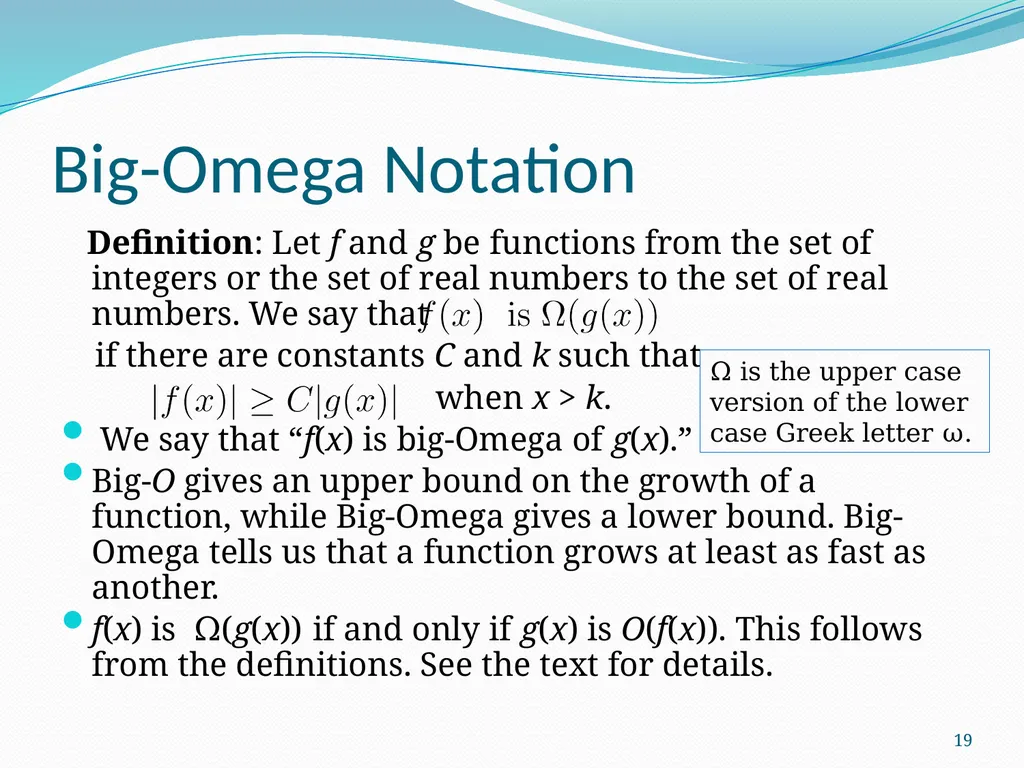 The Growth of Functions Section 3.2 1 Section - slide 19 of 25