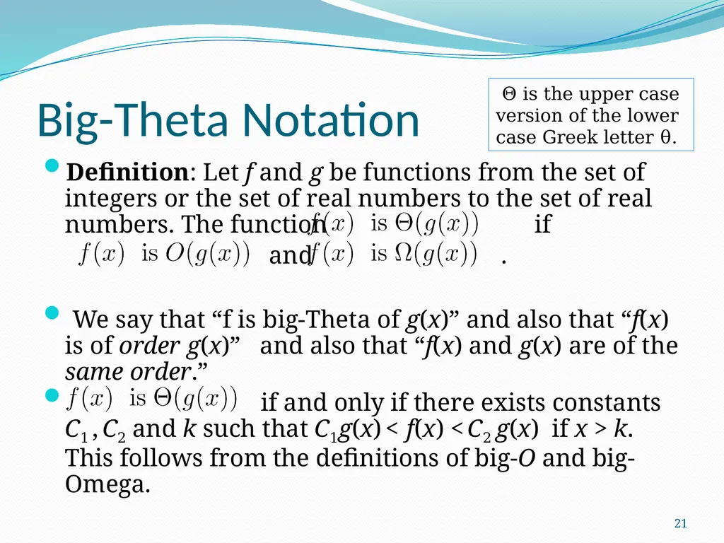 The Growth of Functions Section 3.2 1 Section - slide 21 of 25
