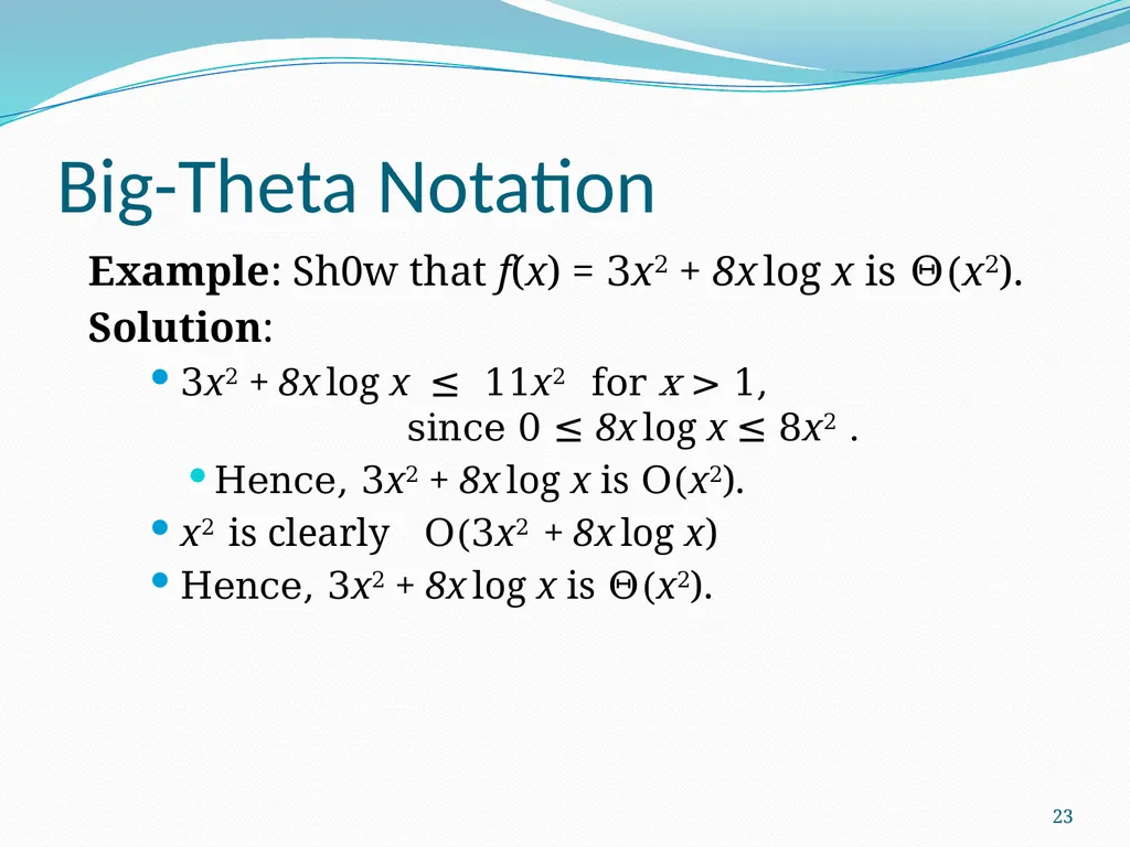 The Growth of Functions Section 3.2 1 Section - slide 23 of 25