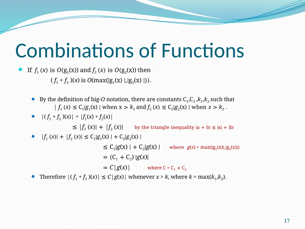 The Growth of Functions Section 3.2 1 Section - slide 17 of 25